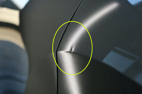 プレスライン上のヘコミでも、塗装しないデントリペア修理