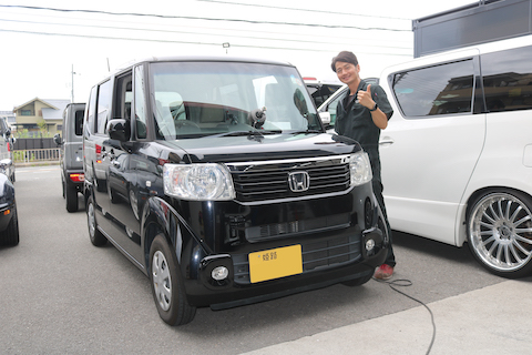 N-BOXのフロントガラスひび割れ修理！