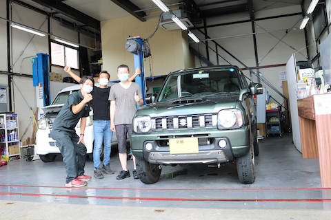 ジムニーリアタイヤ上あたりのへこみを即時施工！