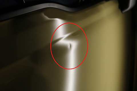 ジムニーのへこみ、修理跡残さない修理で査定に影響なし！