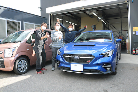 スバルのプレスラインのへこみをデントリペアで即時修理！