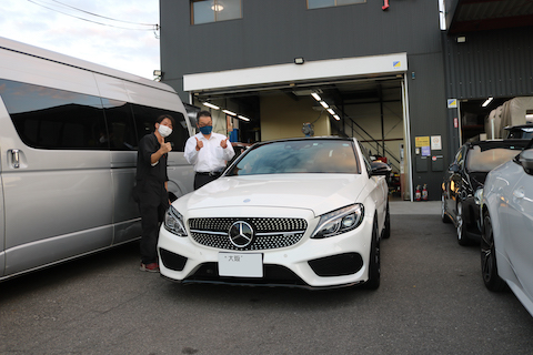 ベンツのフロントガラス修理、車検合格する仕上がり！