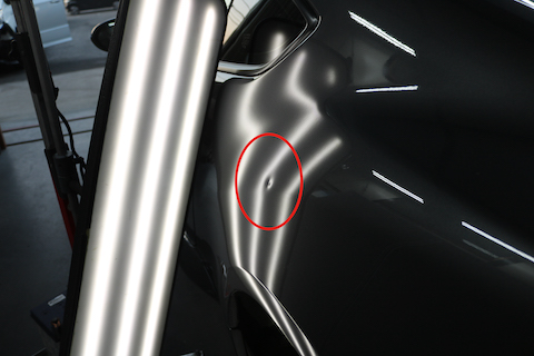 86リアフェンダーのへこみをデントリペアで即時解決！