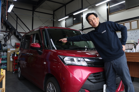 フロントガラスが割れ、気づいたその日に修理！