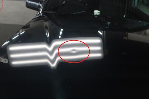 旧車のベンツの複数あったへこみをデントリペア修理