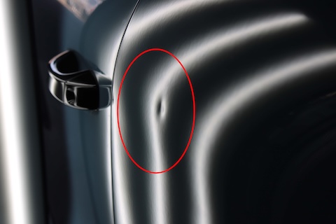 シトロエン C3 ドアパンチへこみをデントリペア修理｜交野市