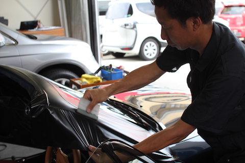 ロードスター na カーラッピング ピラー マットブラック